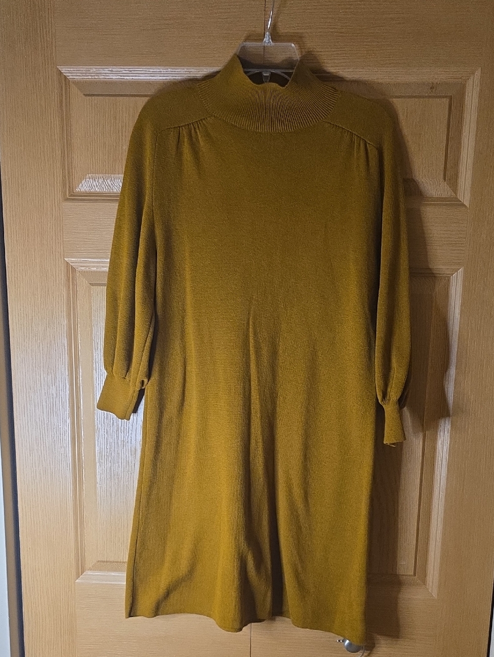 Anthropologie Mustard Mock Neck‎ Long Sleeve Knit Dress